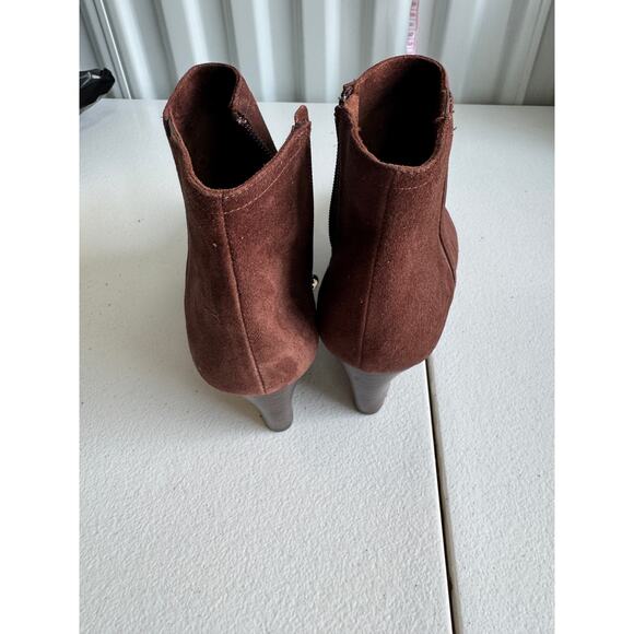 Coach Wedge Brown Suede Booties 6 - Picture 3 of 7